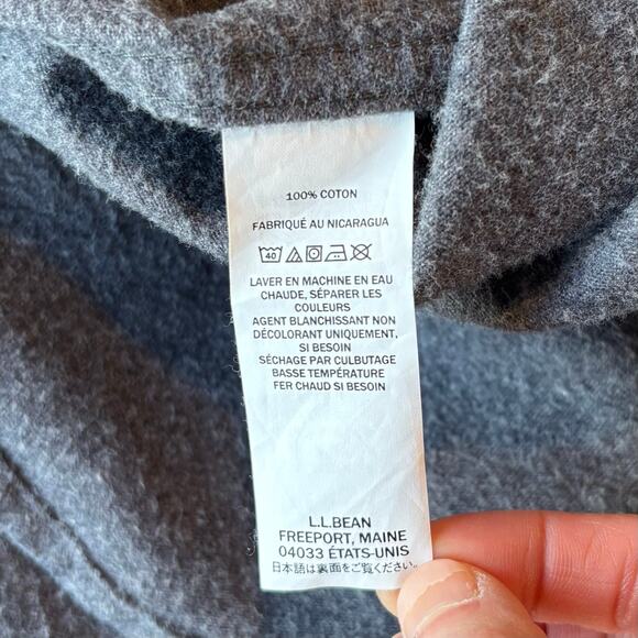 LL Bean Traditional Fit Chamois Flannel Shirt Gray Mens Size Medium - Picture 6 of 7